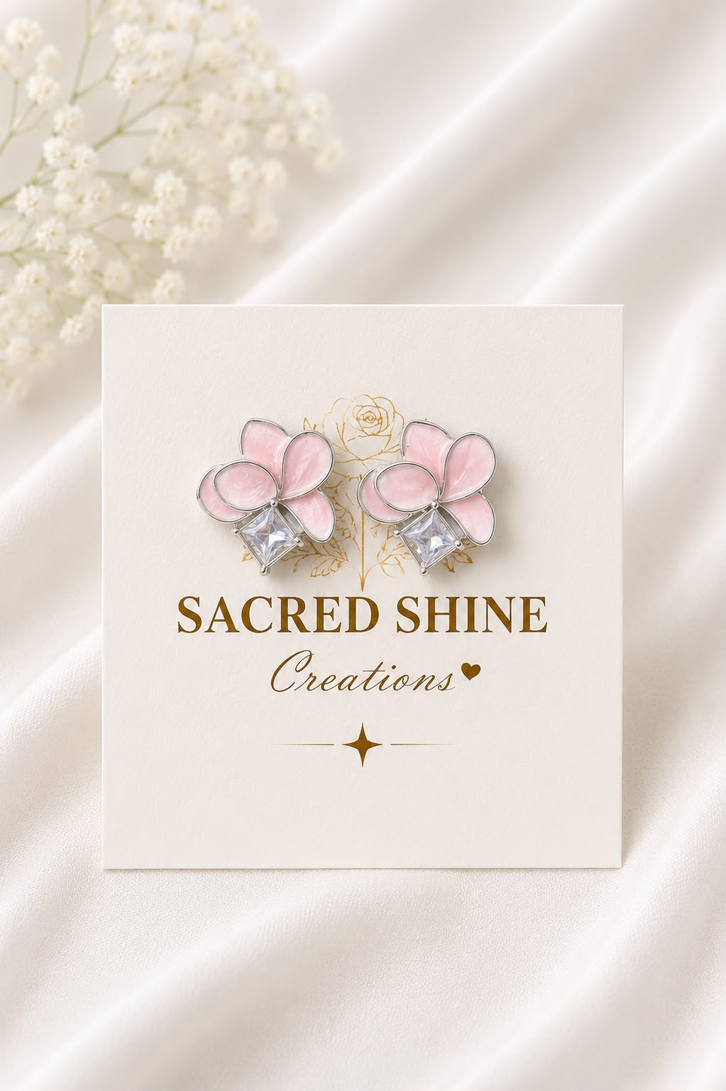 Baby Pink Round Korean Studs