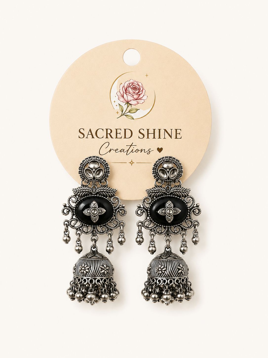 Black Diamond Oxodised Earring