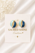 Blue Dual Tone Korean Studs