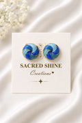 Blue Sea Swirl Korean Studs