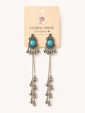 Blue Stoned Kashmiri Oxodised Earring