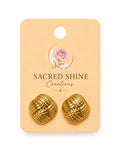 Ribbed Knot Gold Plated Anti-Tarnish Earrings