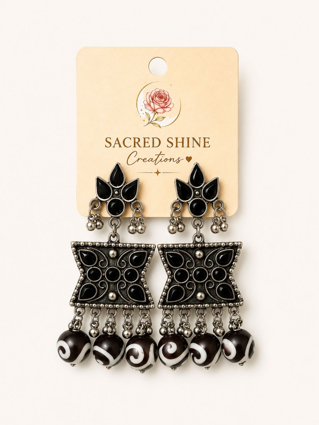 Heritage Big-Hanging Oxodised Earring
