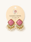 Noor Pink Marble Delicate Earring