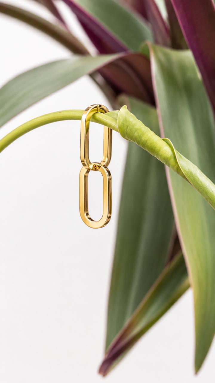 Classic Oval 18K Gold Plated Hoop Earrings