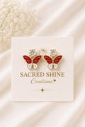 Black White Butterfly Korean Studs