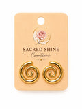 Spiral Gold Plated Anti-Tarnish Earrings