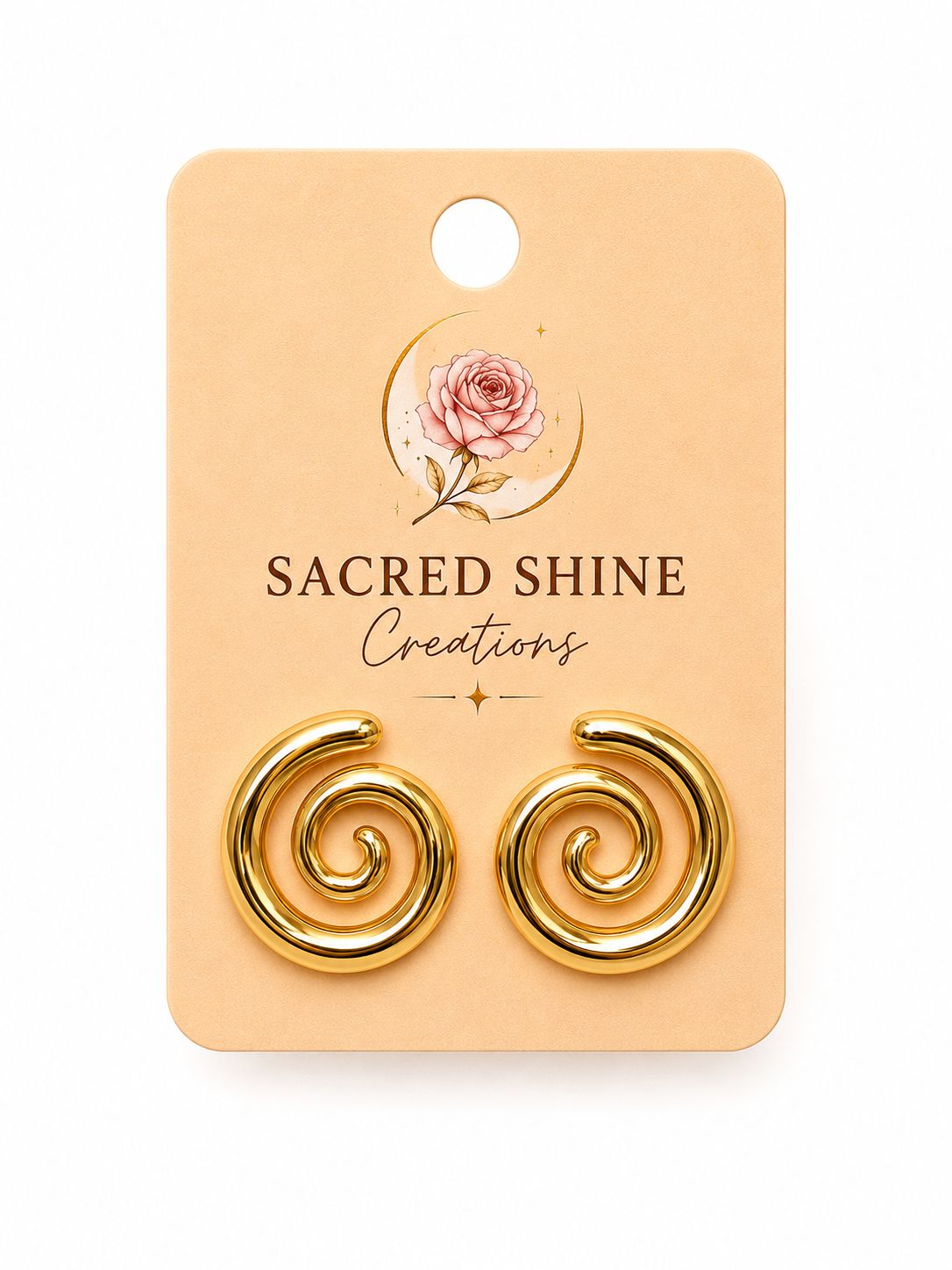 Spiral Gold Plated Anti-Tarnish Earrings