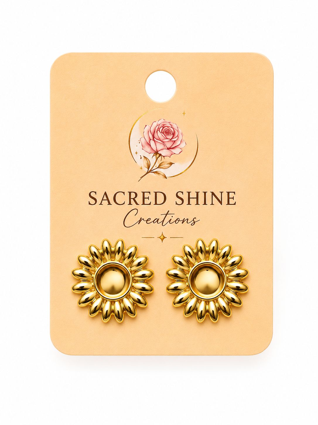 Sunflower Gold Plated Anti-Tarnish Earrings